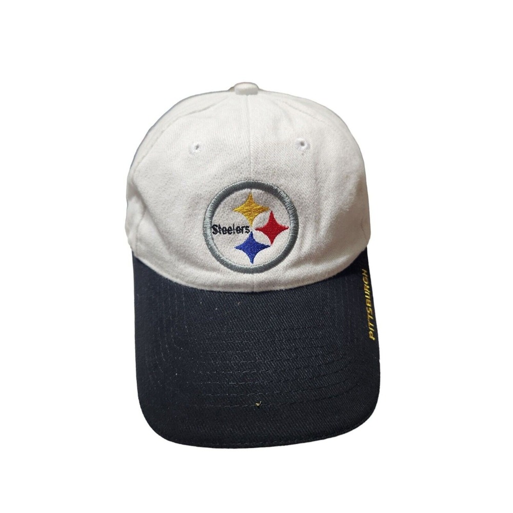 Pittsburgh Steelers NFL Hat White Black Two Tone Strapback Done Deal Promotions